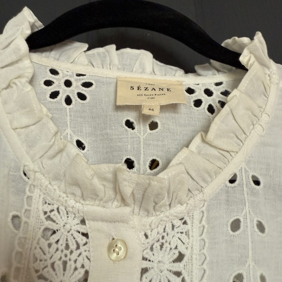 Sezane White Long Sleeve Dress - Picture 5 of 5